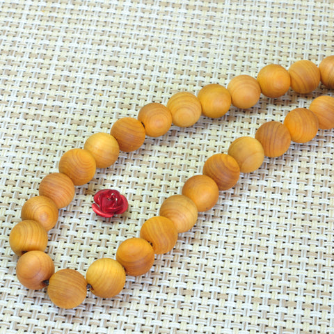 Yescedar wood beads Thuja Sutchuenensis buddha mala loose round beads gems 15"