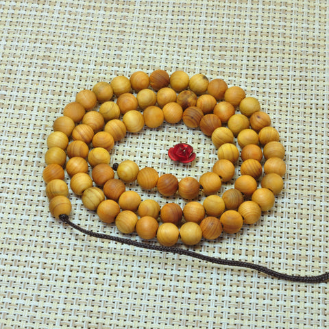 Yescedar wood beads Thuja Sutchuenensis buddha mala loose round beads gems 15"