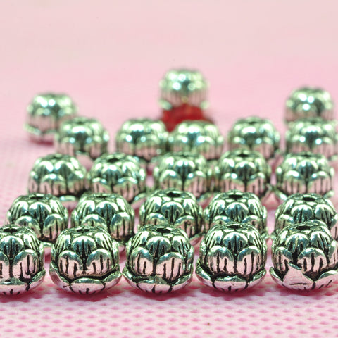 925 Sterling Silver lotus flower spacers silver spacer connector beads wholesale jewelry making 7-8mm