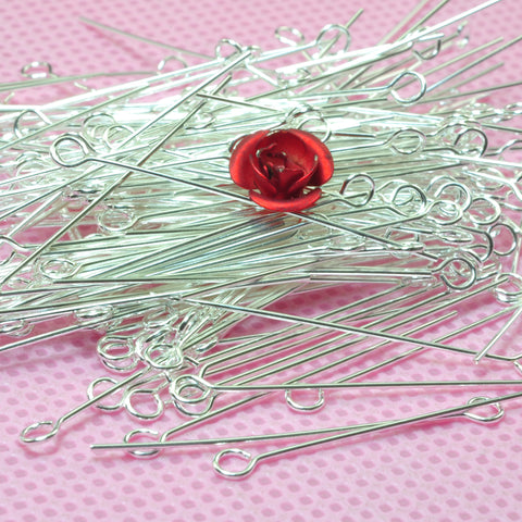 YesBeads 925 sterling silver eyepins smooth eye pins wire for earrings jewelry findings wholesale