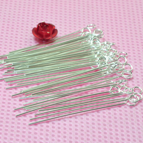 YesBeads 925 sterling silver eyepins smooth eye pins wire for earrings jewelry findings wholesale