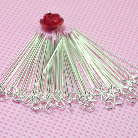 YesBeads 925 sterling silver eyepins smooth eye pins wire for earrings jewelry findings wholesale