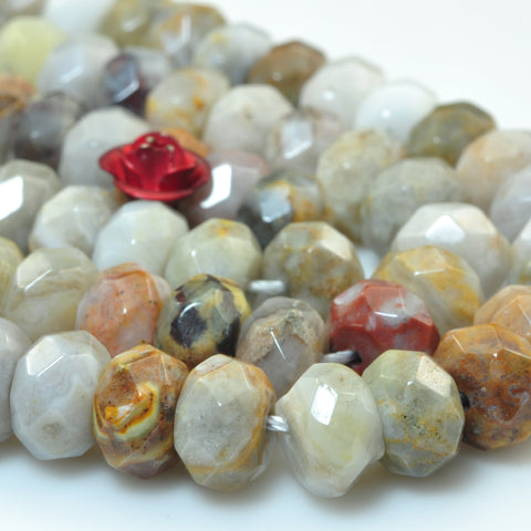 YesBeads Natural Gobi Agate faceted rondelle beads gemstone wholesale 15"