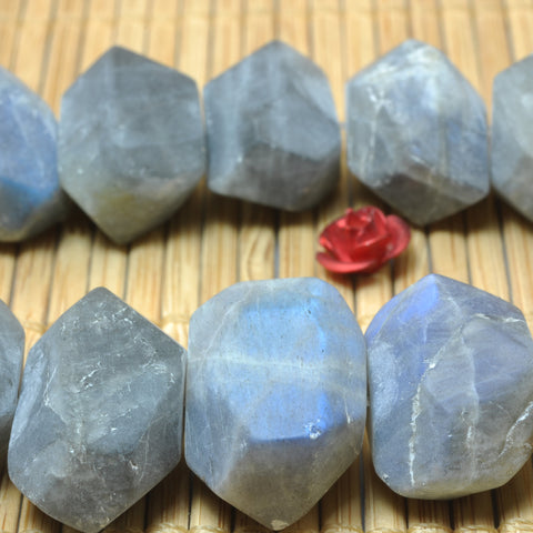 YesBeads Natural Labradorite matte nugget chunk beads wholesale gemstone jewelry making 15"