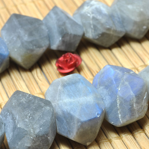 YesBeads Natural Labradorite matte nugget chunk beads wholesale gemstone jewelry making 15"
