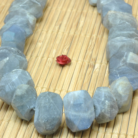 YesBeads Natural Labradorite matte nugget chunk beads wholesale gemstone jewelry making 15"