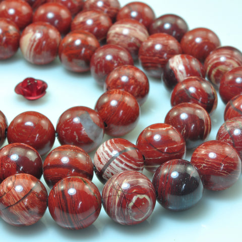 Natural Red Jasper smooth round loose beads gemstone wholesale jewelry making bracelet necklace diy