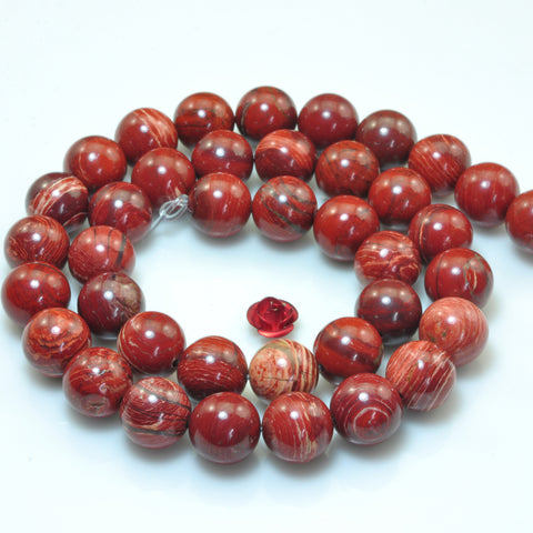 Natural Red Jasper smooth round loose beads gemstone wholesale jewelry making bracelet necklace diy