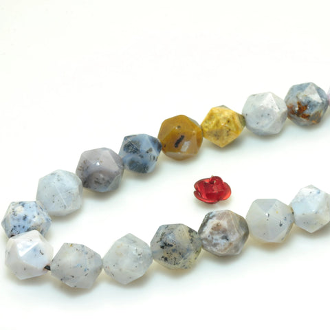 YesBeads Natural dendritic opal star faceted nugget loose beads gemstone wholesale jewelry bracelet design 15"