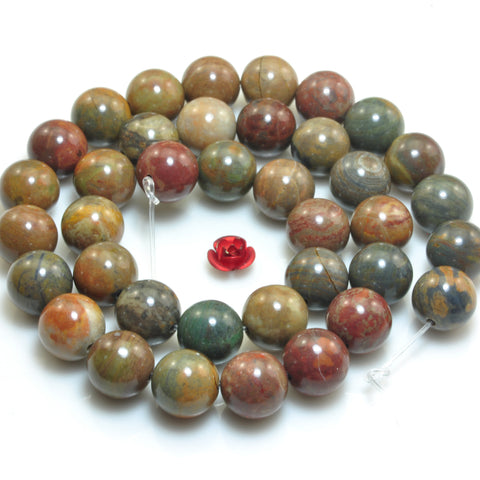 YesBeads Natural Rainbow Jasper smooth round beads gemstone 8mm 10mm 15"