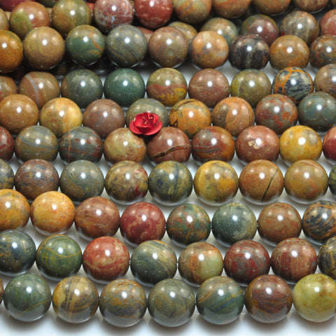 YesBeads Natural Rainbow Jasper smooth round beads gemstone 8mm 10mm 15"