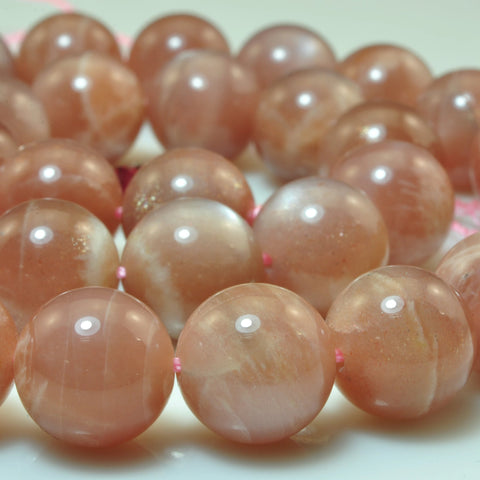 Natural Orange Sunstone smooth round loose beads gemstone wholesale jewelrymaking 10mm
