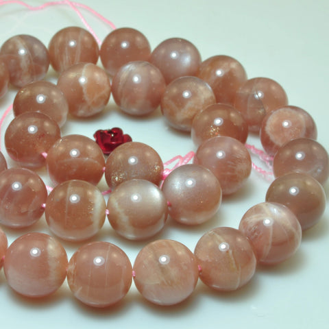 Natural Orange Sunstone smooth round loose beads gemstone wholesale jewelrymaking 10mm