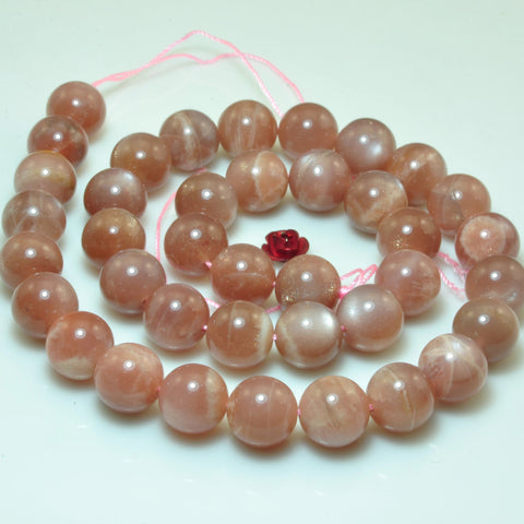 Natural Orange Sunstone smooth round loose beads gemstone wholesale jewelrymaking 10mm