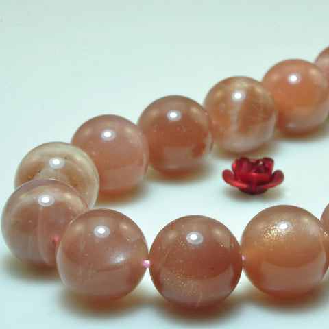 Natural Orange Sunstone smooth round loose beads gemstone wholesale jewelrymaking 10mm