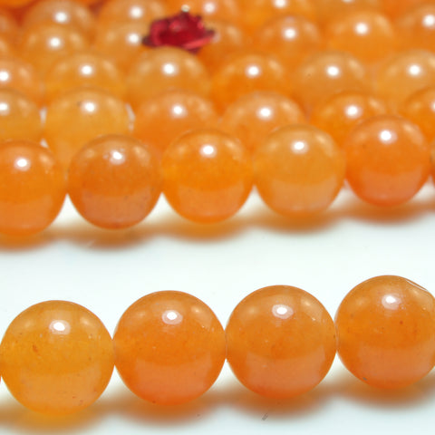 YesBeads natural orange Aventurine smooth round loose beads gemstone 15"
