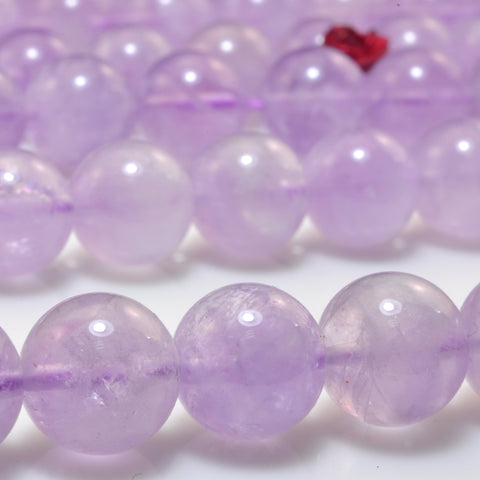 YesBeads Natural Lavender Purle Jade A grade smooth round beads gemstone wholesale 15"