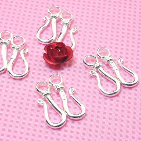 925 Sterling silver ear hook smooth connector beads wholesale jewelry findings