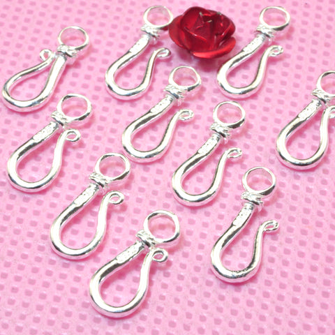925 Sterling silver ear hook smooth connector beads wholesale jewelry findings