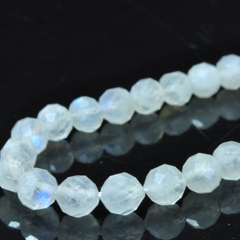 YesBeads Natural Rainbow Moonstone faceted round beads gemstone 2mm3mm4mm 15"