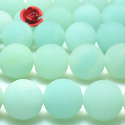 Natural Amazonite matte loose round beads wholesale gemstone jewelry making bracelet necklace diy