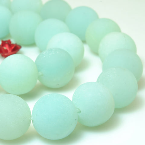Natural Amazonite matte loose round beads wholesale gemstone jewelry making bracelet necklace diy