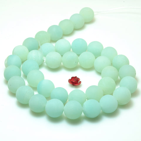 Natural Amazonite matte loose round beads wholesale gemstone jewelry making bracelet necklace diy