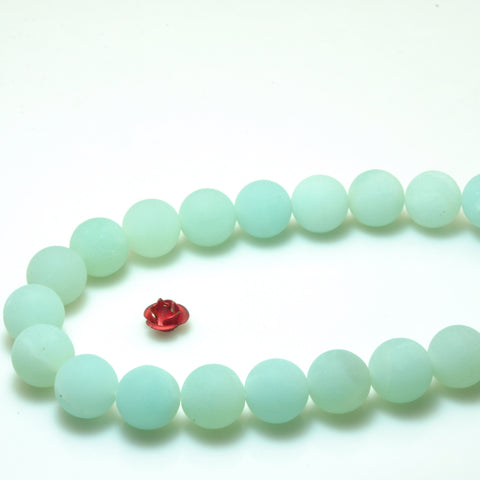 Natural Amazonite matte loose round beads wholesale gemstone jewelry making bracelet necklace diy