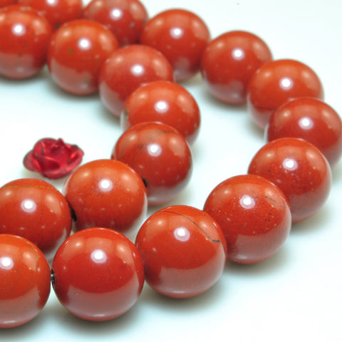 YesBeads Natural Red Jasper A grade smooth round beads gemstone wholesale jewelry 15"