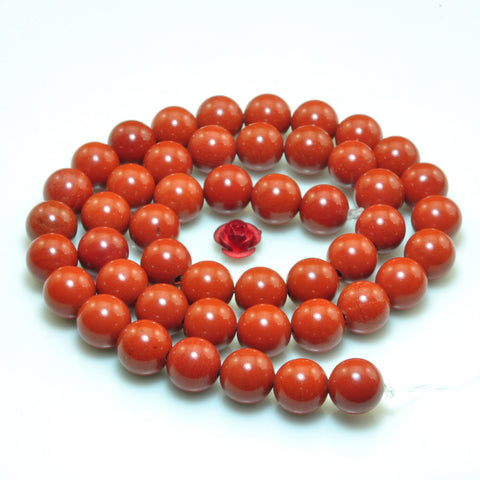 YesBeads Natural Red Jasper A grade smooth round beads gemstone wholesale jewelry 15"