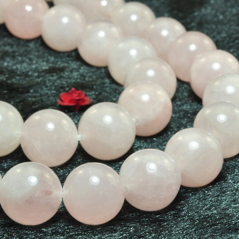 YesBeads Natural Rose Quartz smooth round loose beads wholesae gemstone 15"
