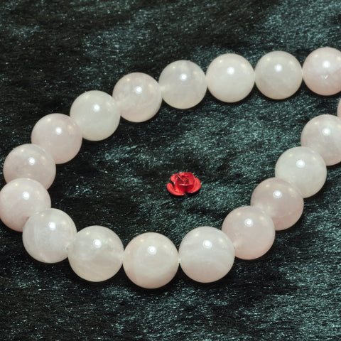 YesBeads Natural Rose Quartz smooth round loose beads wholesae gemstone 15"