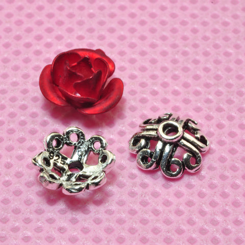 925 Sterling silver flower bead caps vintage silver flower cap ends beads wholesale jewelry making 5mm6mm7mm