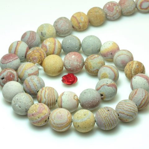 YesBeads Natural Red Zebra Jasper matte round beads gemstone wholesale jewlery 15"