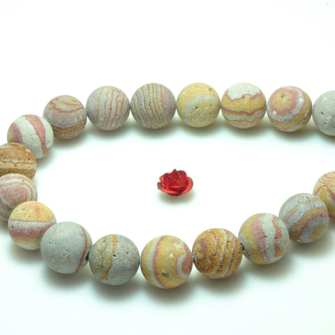 YesBeads Natural Red Zebra Jasper matte round beads gemstone wholesale jewlery 15"