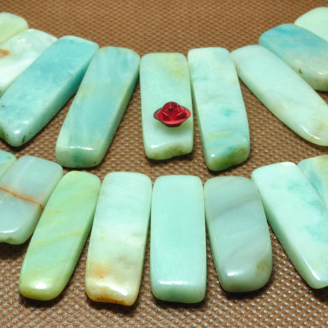 YesBeads natural Amazonite dagger gemstone smooth slabs slices beads gemstone 15"