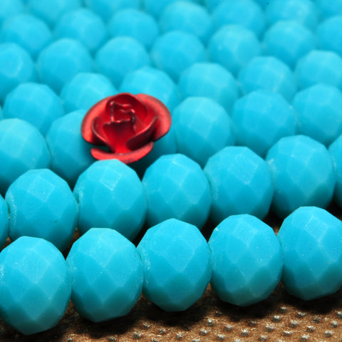 YesBeads Blue Ceramic faceted rondelle loose beads wholesale gemstone jewelry 15"