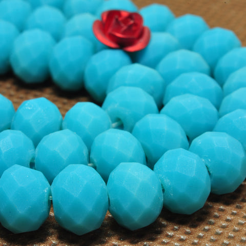 YesBeads Blue Ceramic faceted rondelle loose beads wholesale gemstone jewelry 15"