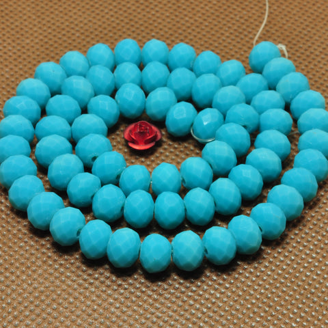 YesBeads Blue Ceramic faceted rondelle loose beads wholesale gemstone jewelry 15"