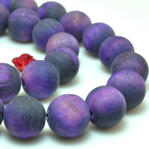 YesBeads Purple Tiger Eye gemstone matte round loose beads wholesale jewelry making 15"