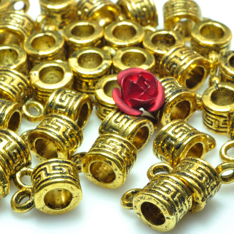 YesBeads Gold plated vintage metal spacer tube beads wholesale jewelry findings supplies