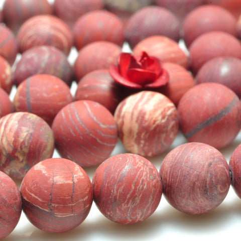 Natural Red Jasper matte loose round beads wholesale gemstone jewelry making bracelet necklace diy