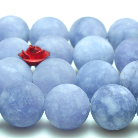 Malaysia Jade matte round beads blue jade gemstone wholesale jewelry making bracelet necklace diy