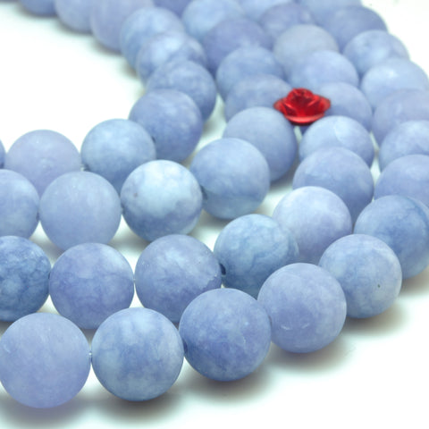 Malaysia Jade matte round beads blue jade gemstone wholesale jewelry making bracelet necklace diy