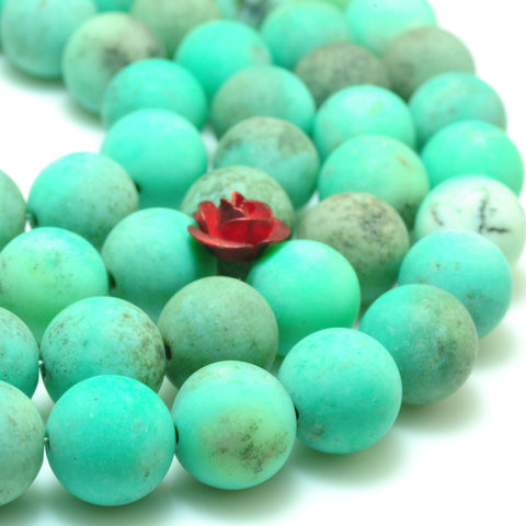 YesBeads natural moss green Opal matte loose round beads wholesale gemstone jewelry making 15'' full strand