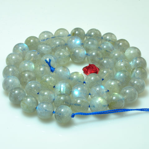 YesBeads Natural Labradorite smooth round beads gemstone wholesale jewelry 15"