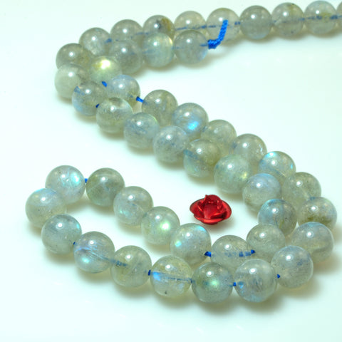 YesBeads Natural Labradorite smooth round beads gemstone wholesale jewelry 15"