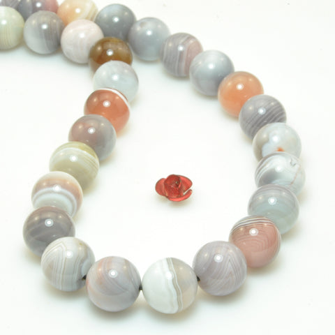 Natural Botswana Agate smooth round beads loose gemstone wholesale Jewelry making bracelet diy stuff