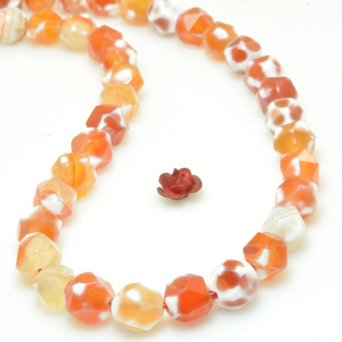 YesBeads Orange Agate star cut faceted beads gemstone wholesale jewelry making bracelet diy stuff