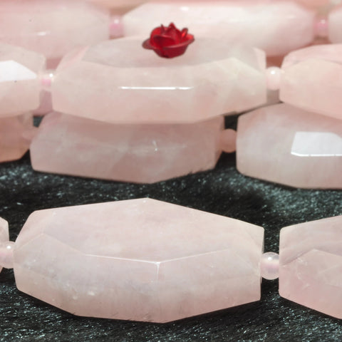 YesBeads natural Rose quartz pink gemstone faceted nugget slab slices beads jewelry making